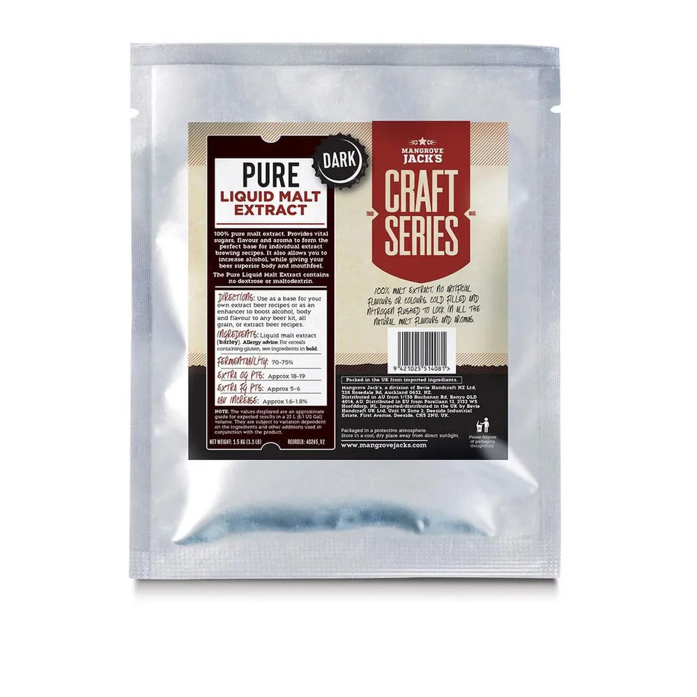 Mangrove Jack's Dark Liquid Malt Extract 1.5kg — liquid malt extract for homebrewing