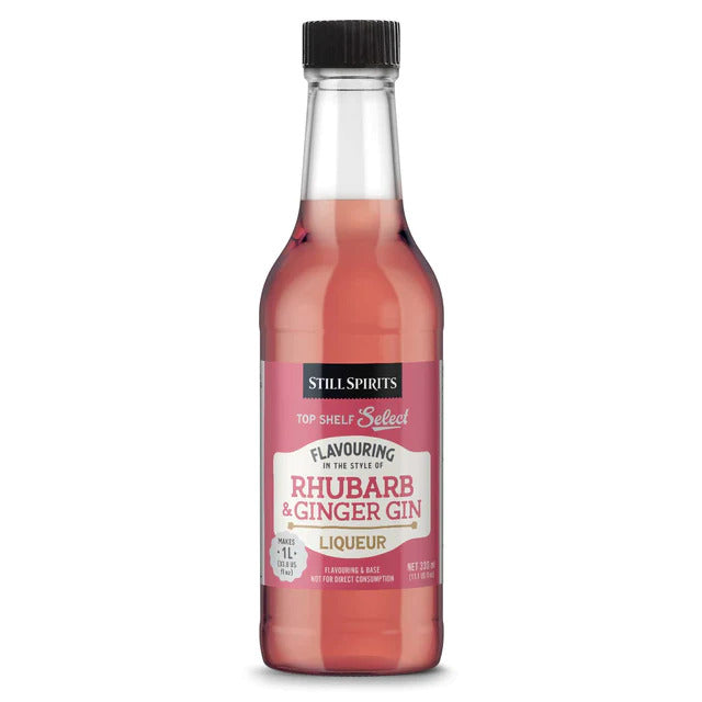 Icon Rhubarb & Ginger Gin Liqueur 330ml - Top Shelf Select Liqueur — Gin spirit essence for home distilling