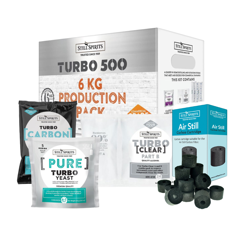 Air Still Production Pack 6kg with Turbo Pure, Turbo Carbon Turbo Clear, (AS Carbon Cartridges x6) — brewing additive for ...
