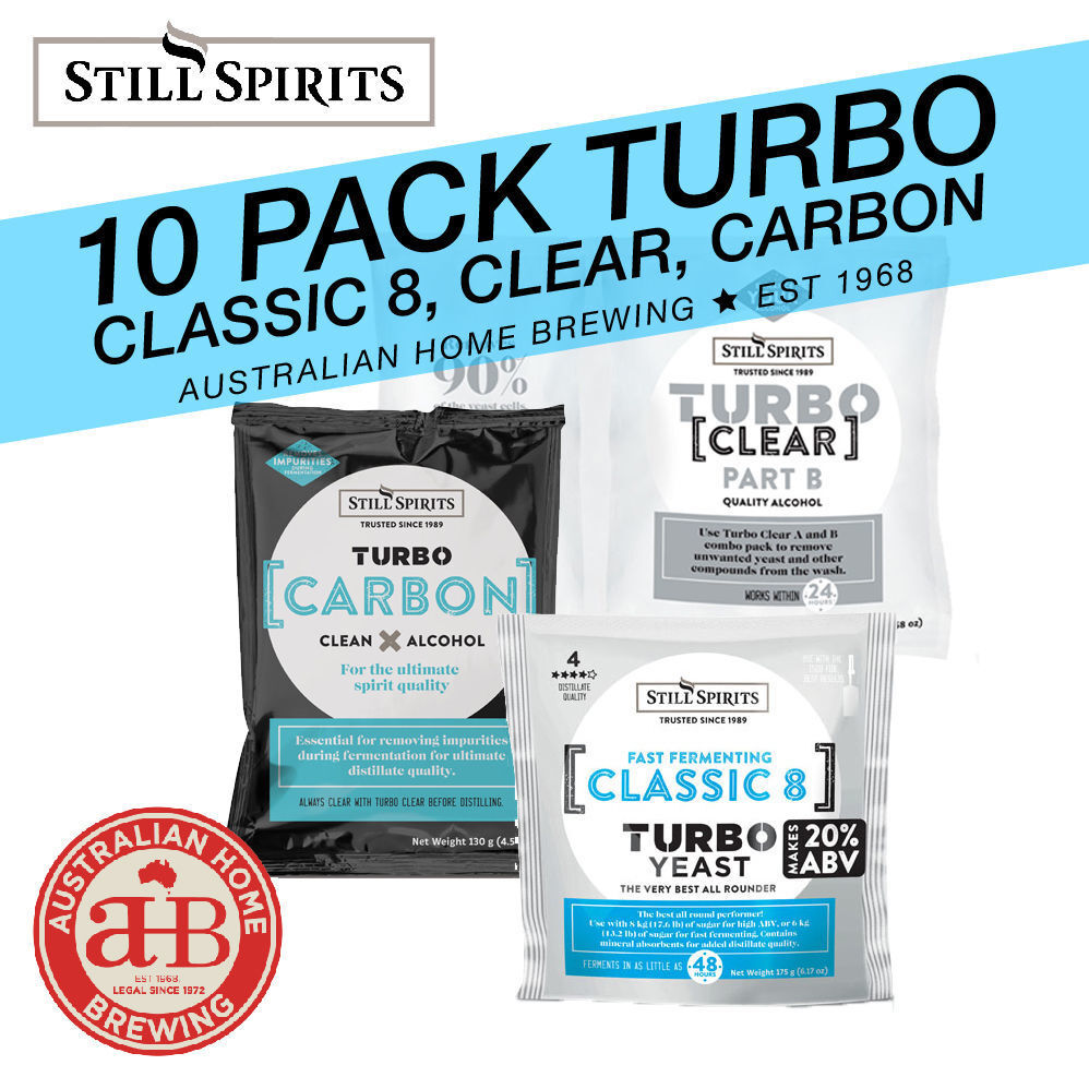Still Spirits Classic 8 10 Pack - Turbo Yeast, Turbo Carbon & Turbo Clear | 10 x 25L