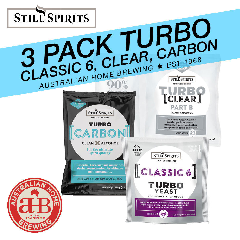 Still Spirits Classic 6 3 Pack - Turbo Yeast, Turbo Carbon & Turbo Clear | 3 x 25L