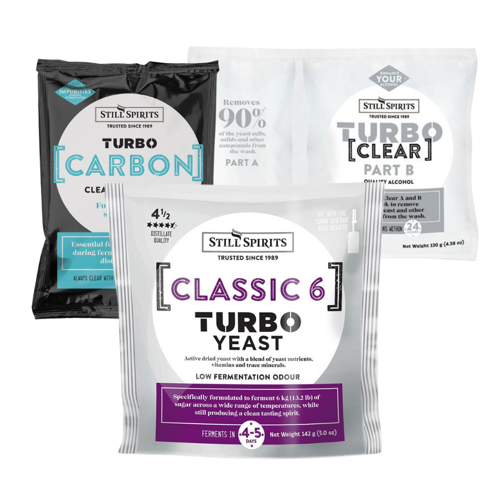 Still Spirits Turbo Classic 6 Yeast Turbo Carbon & Turbo Clear — turbo yeast for home distilling