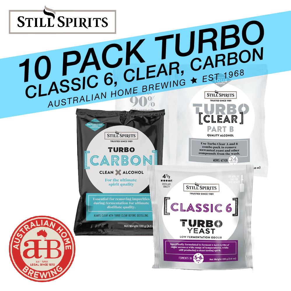 Still Spirits Classic 6 10 Pack - Turbo Yeast, Turbo Carbon & Turbo Clear | 10 x 25L