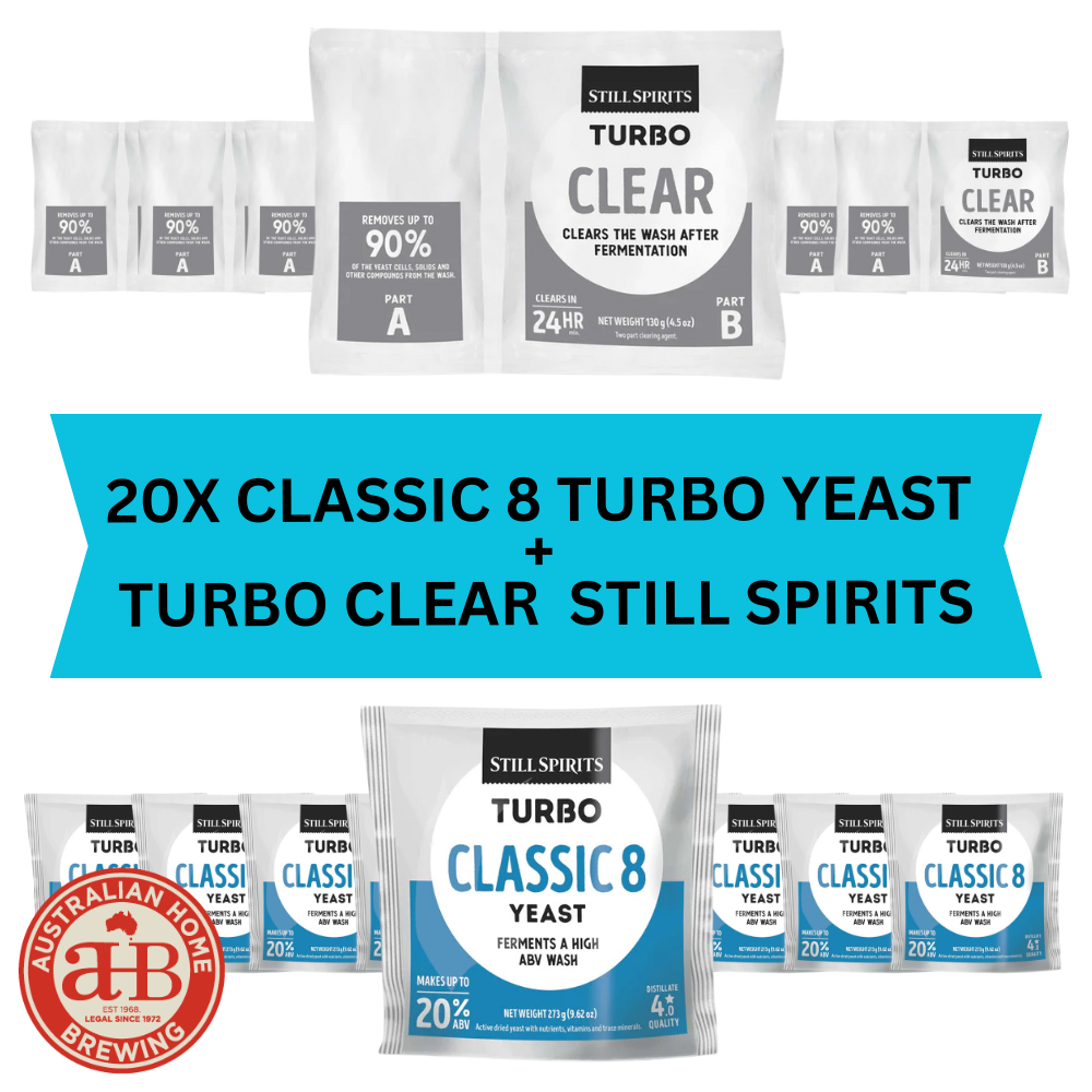 Still Spirits Classic 8 20 Pack - Turbo Yeast & Turbo Clear | 20 x 25L