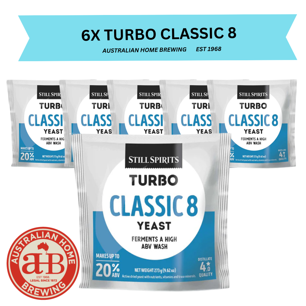 Still Spirits Classic 8 6 Pack - Turbo Yeast & Turbo Clear | 6 x 25L