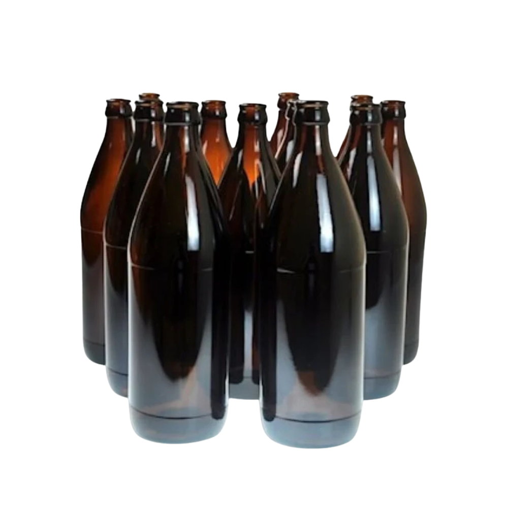 heavy amber beer bottles 750ml
