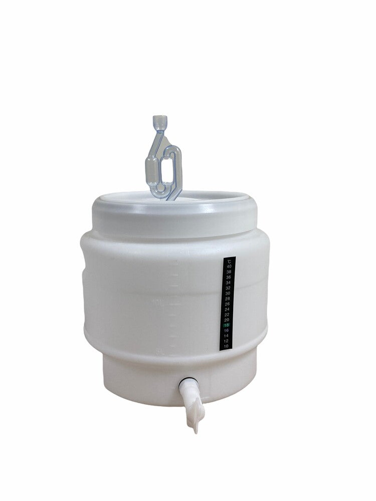Fermenter 15L airlock tap & thermo — fermenter and brewing vessel