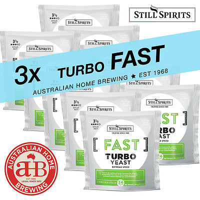 3 Pack Fast Turbo Yeast, Turbo Carbon, Turbo Clear