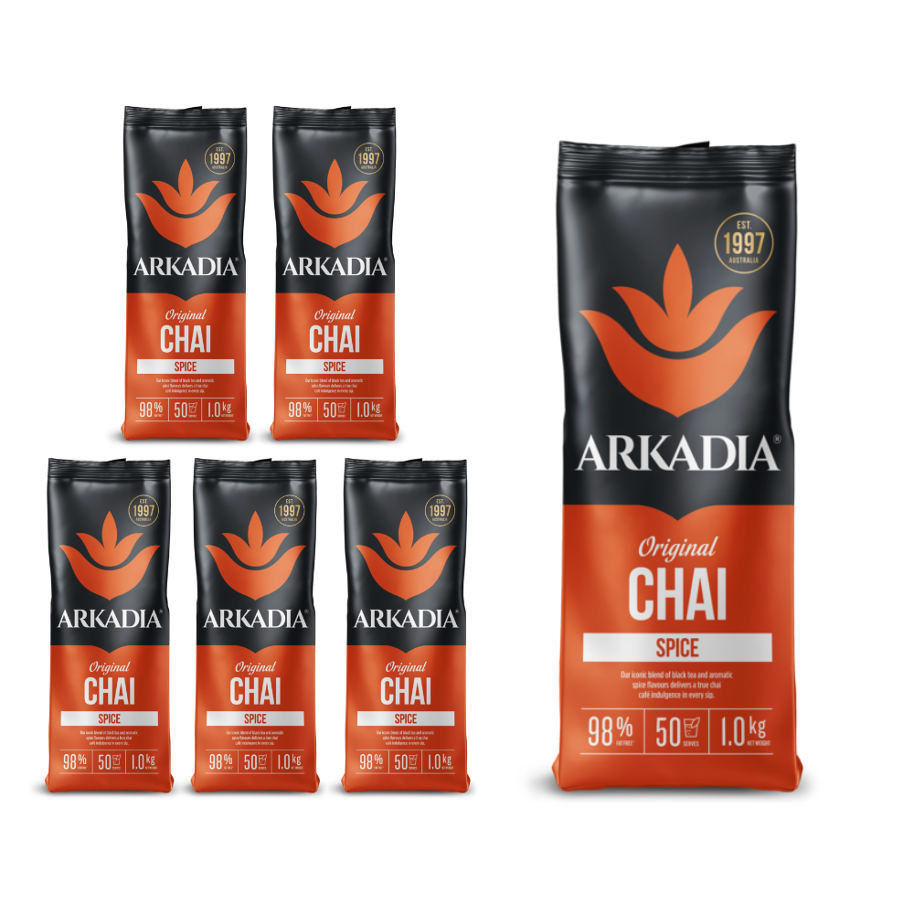 Arkadia Tea Spice Chai 1Kg x 6 — café and beverage supplies