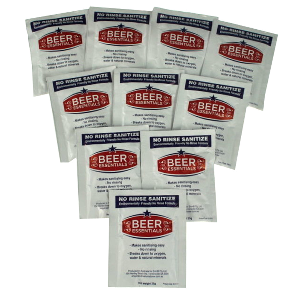 No Rinse Sanitiser 25g x 100 — wine making kit and supplies