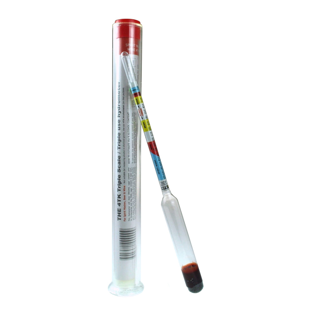 Hydrometer 3 scale & Test Flask Test Tube — wine making kit and supplies