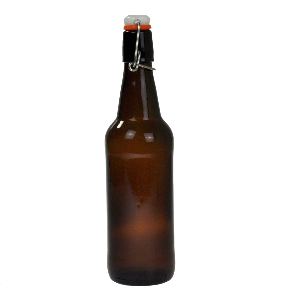 Cutello 16 Ounce Ambe Glass Flip Top Bottle Fo Bewing