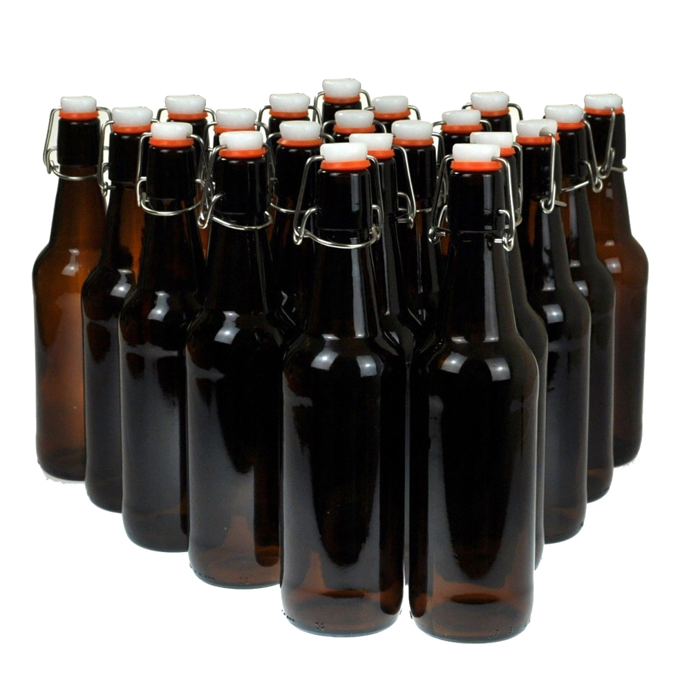 Flip Top Beer Bottle 500ml x24 swing top bottle kombucha amber glass