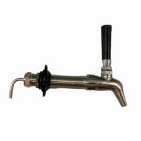Beer Tap Stainless Steel Long Shank (100mm) with nut collar & barbed tail / Keg Tap image