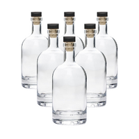 6 x Craft Spirit Bottles 700ml & Cork Top Cap lid - Gin Whiskey Bourbon Rum image