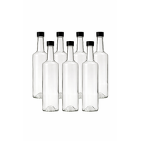 6x Spirit Bottle 700ml round & black plastic cap image