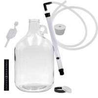 Glass Bottle 5L Brewing Kit - with Syphon  bung, airlock and thermometer image