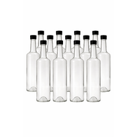12x Spirit Bottle 700ml round & black plastic cap image