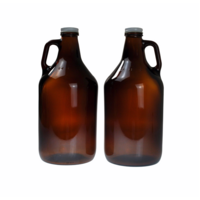 Growler Beer Bottle 1.9lt  / 64oz x 2 with metal screw cap image