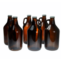 Growler Beer Bottle 1.9lt  / 64oz x 6 with metal screw cap image