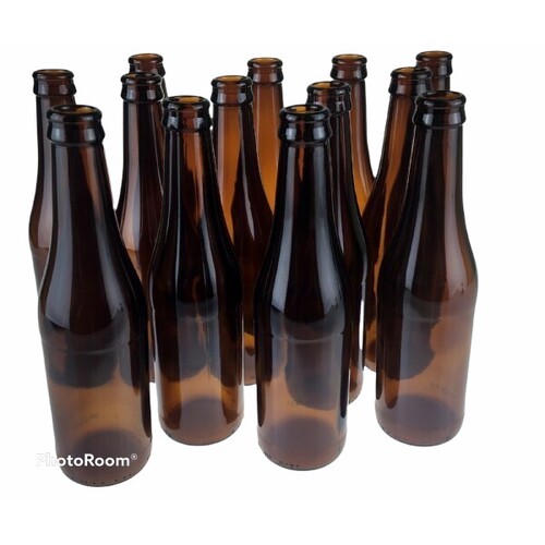 Bottle 330ml amber pry-off glass x 20