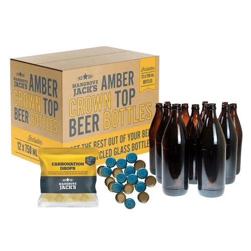 Beer Bottling Bundle – 24 Heavy-Duty Bottles + Bonus Caps & Carbonation Drops