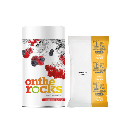 On The Rocks Cider Mixed Berry  + 1kg Dextrose