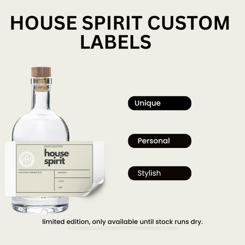 6 Pack - Custom "House Spirit" Bottle Labels