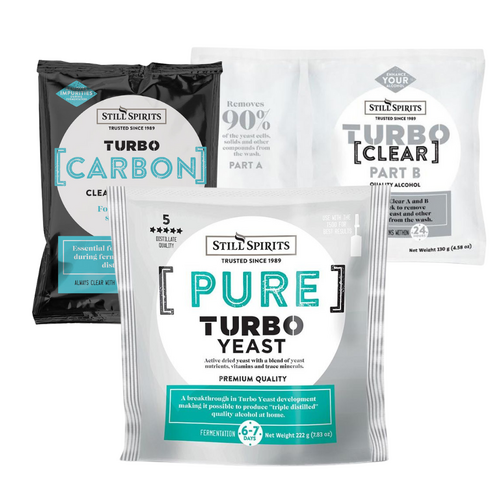 10 Pack Still Spirits Turbo  Pure Yeast Turbo Carbon Turbo Clear - Triple Distilled