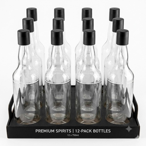 12x Spirit Bottles Whiskey & Cap 700ml
