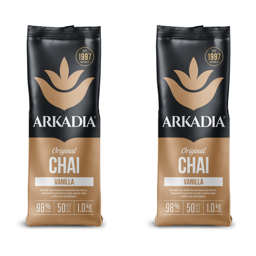 2 x Arkadia Chai Tea Vanilla 1Kg 
