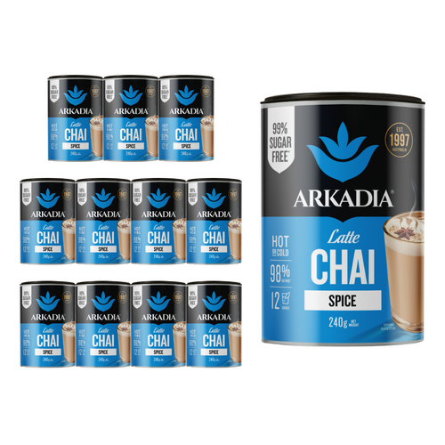 12 Pack Arkadia Chai Tea Low Sugar 240g