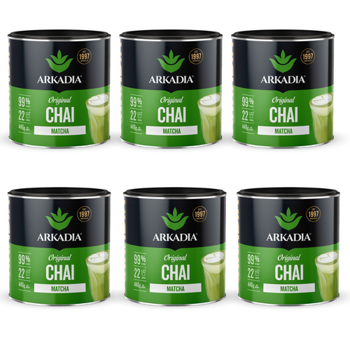 6x Arkadia Chai Matcha Green Tea Latte 440g 