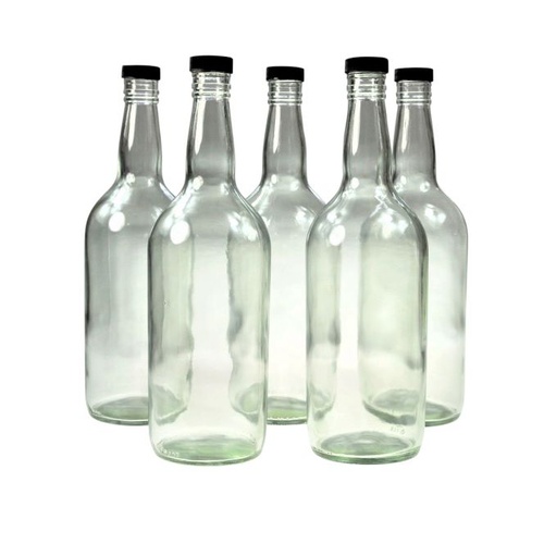 8 x Spirit Bottle Glass 1125ml & cap