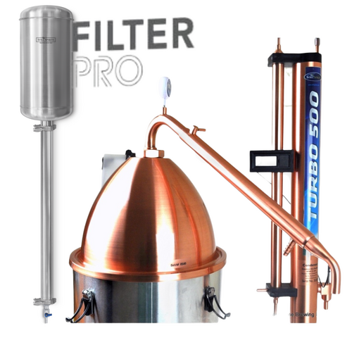 ULTIMATE TURBO 500 COPPER, ALEMBIC POT STILL & FILTER PRO SYSTEM Distillery Kit