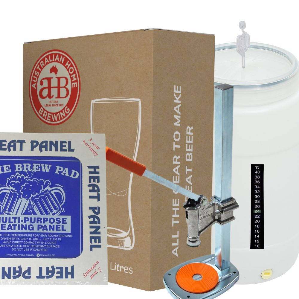 AHB Super Deluxe Starter Beer Making Kit - Bench Capper & Heater - ideal for Winter Brewing. — fermentation temperature control