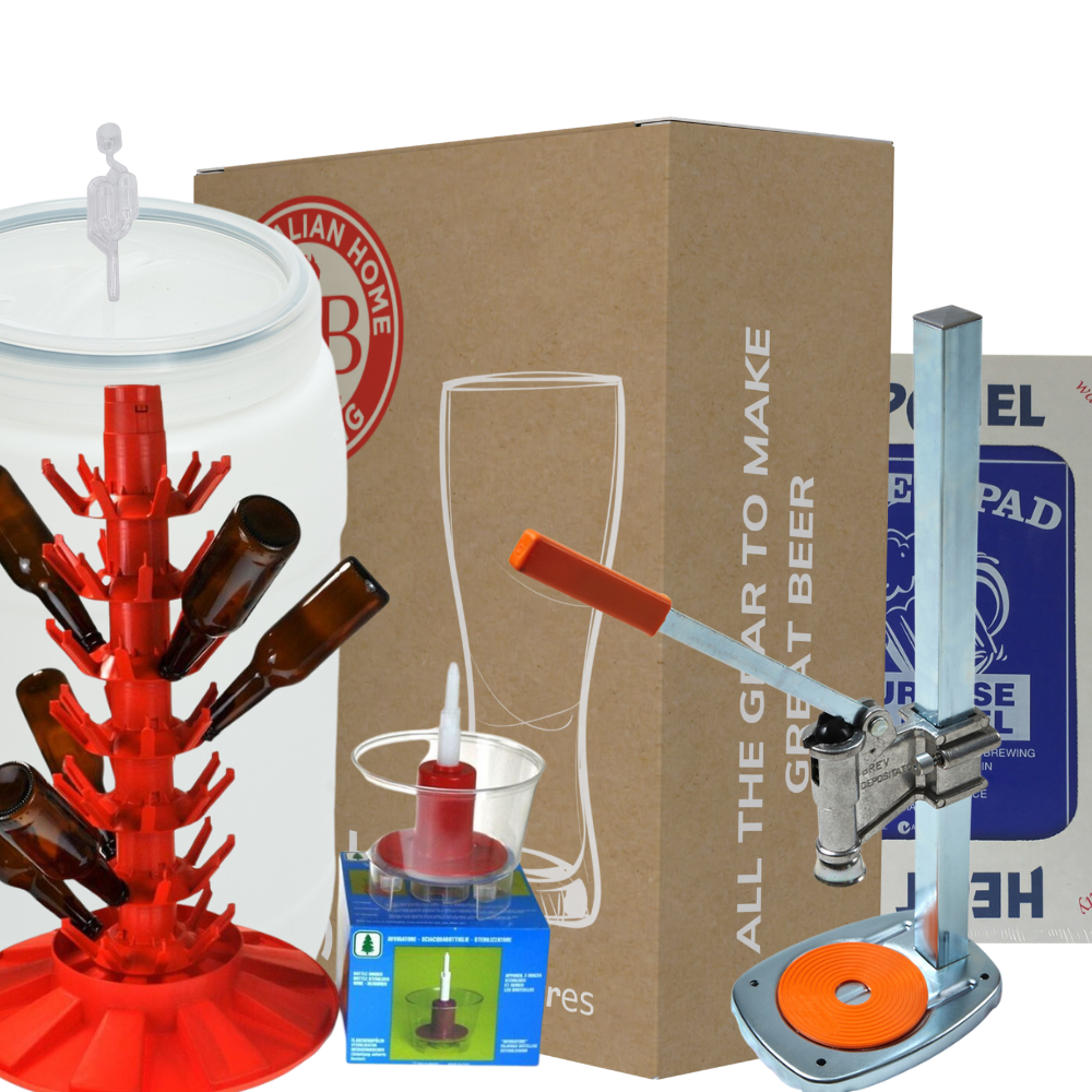 AHB Black Label Starter Beer Making Kit -all your brewing bases covered ! — homebrew starter kit