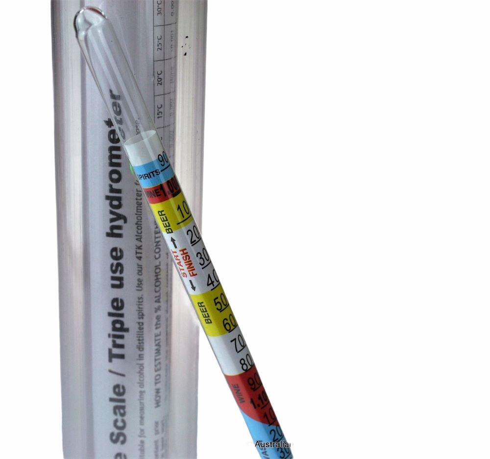 Hydrometer 3 scale spirit / beer / wine (4TK)