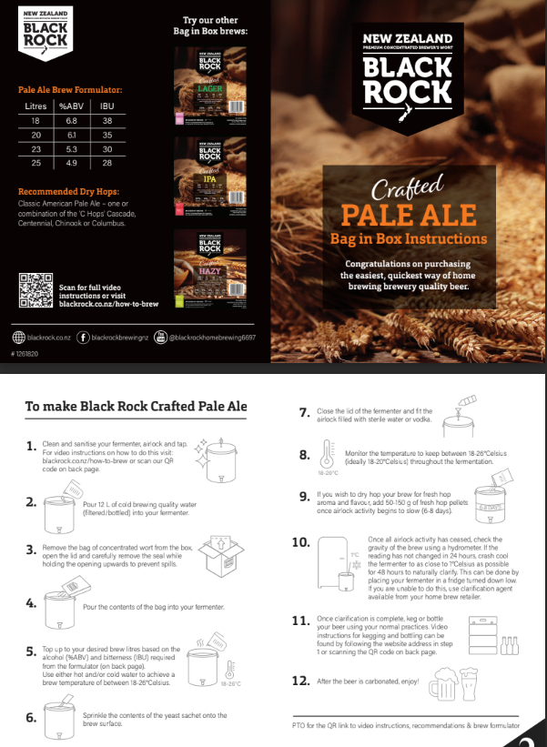 Black Rock Crafted Pale Ale Fresh Wort Kit (23L)