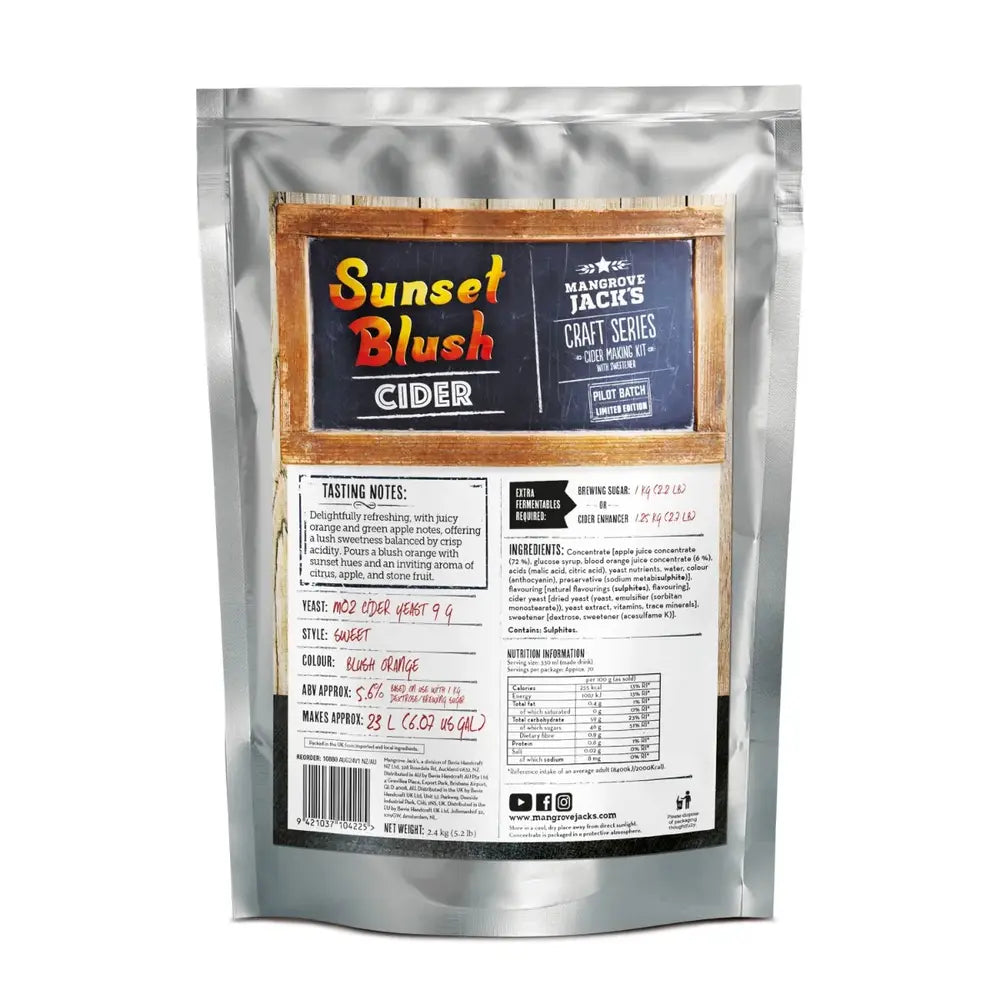 Mangrove Jack's Sunset Blush Cider  Limited Edition- 2.4kg — Cider extract homebrew kit