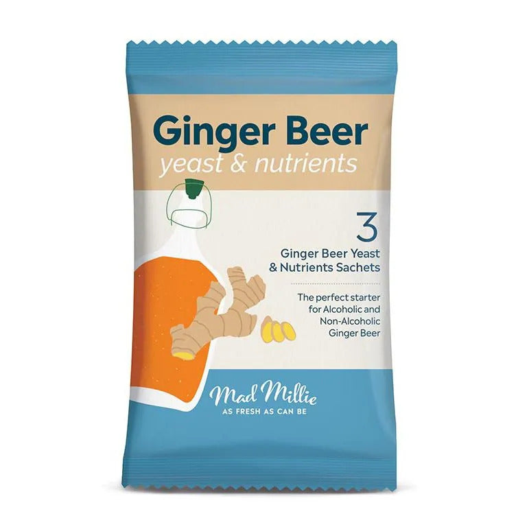 Mad Millie Ginger Beer Yeast - 3 pack — Ginger Beer extract homebrew kit