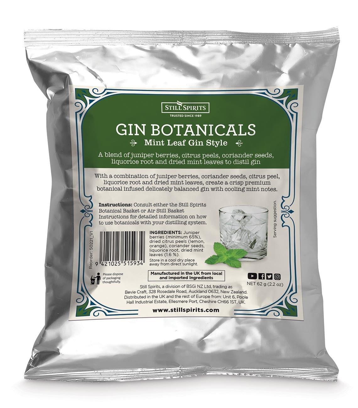 Still Spirits Gin Botanicals Kit Mint Leaf