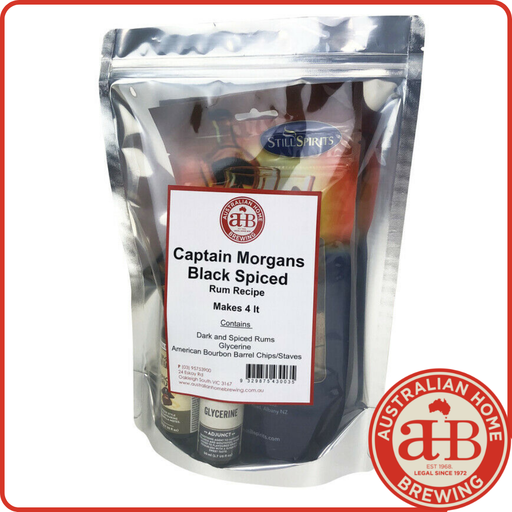 Spirit Recipe Kit Captain Morgan Black Spiced Rum 4lt — spirit recipe kit for home distilling