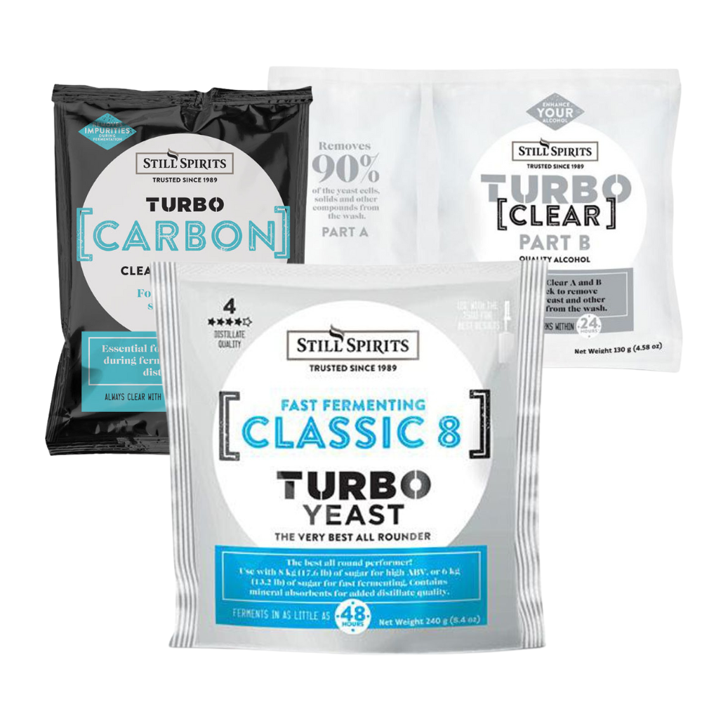 Still Spirits Classic 8 Turbo Yeast Turbo Carbon Turbo Clear — turbo yeast for home distilling
