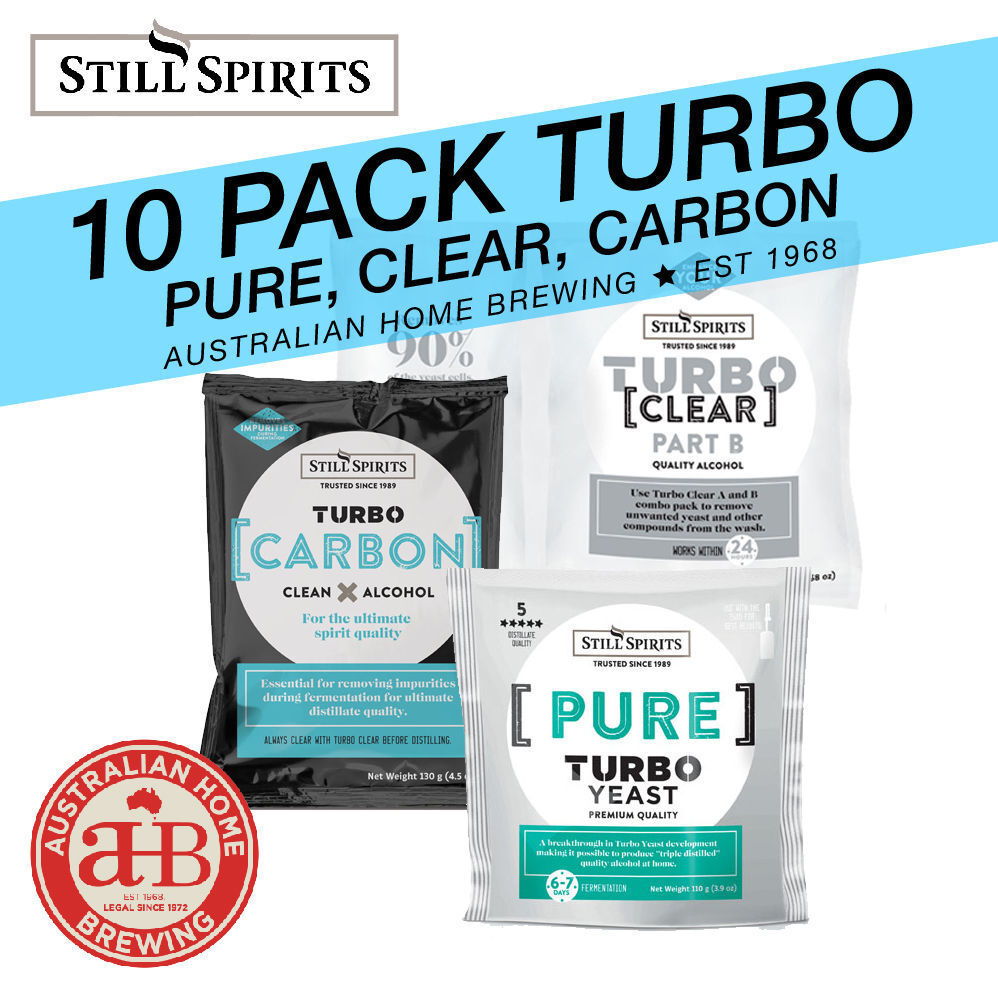 Still Spirits Turbo Pure Triple Distilled 10 Pack - Turbo Yeast, Turbo Carbon & Turbo Clear | 10 x 25L