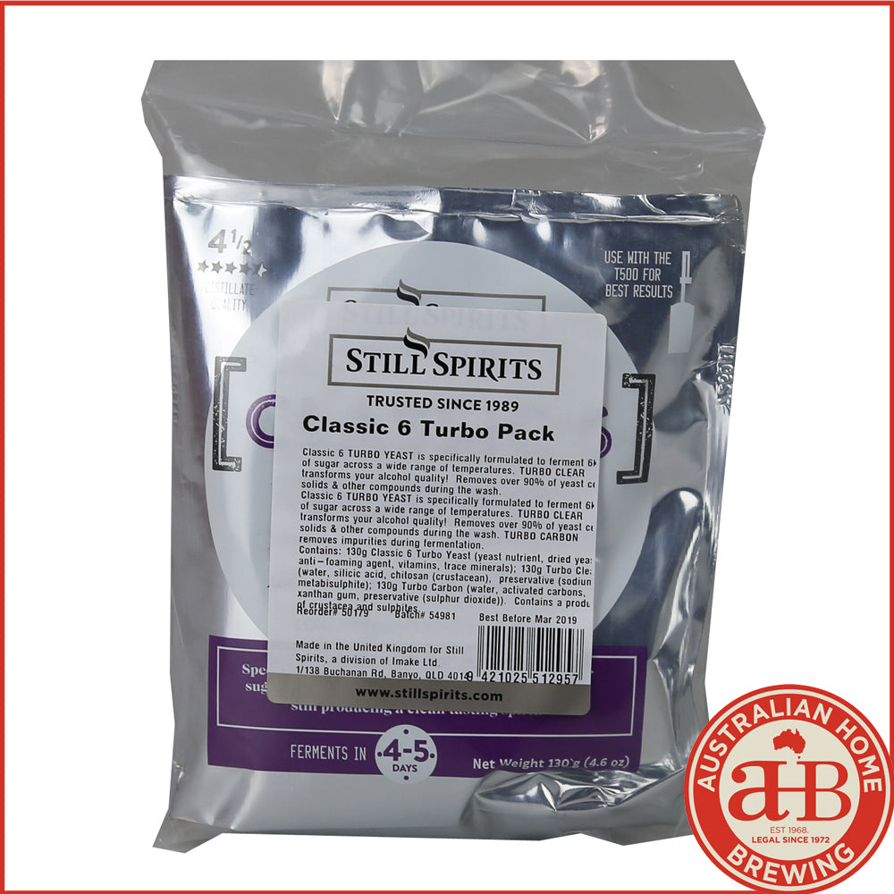 Still Spirits Classic 6 1 Pack - Turbo Yeast, Turbo Carbon & Turbo Clear | 1 x 25L