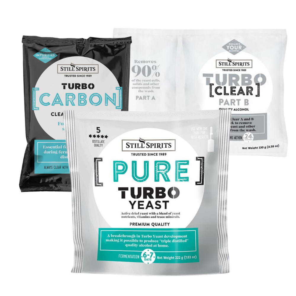 PURE Turbo Pack (Turbo Pure, Carbon & Clear) — turbo yeast for home distilling