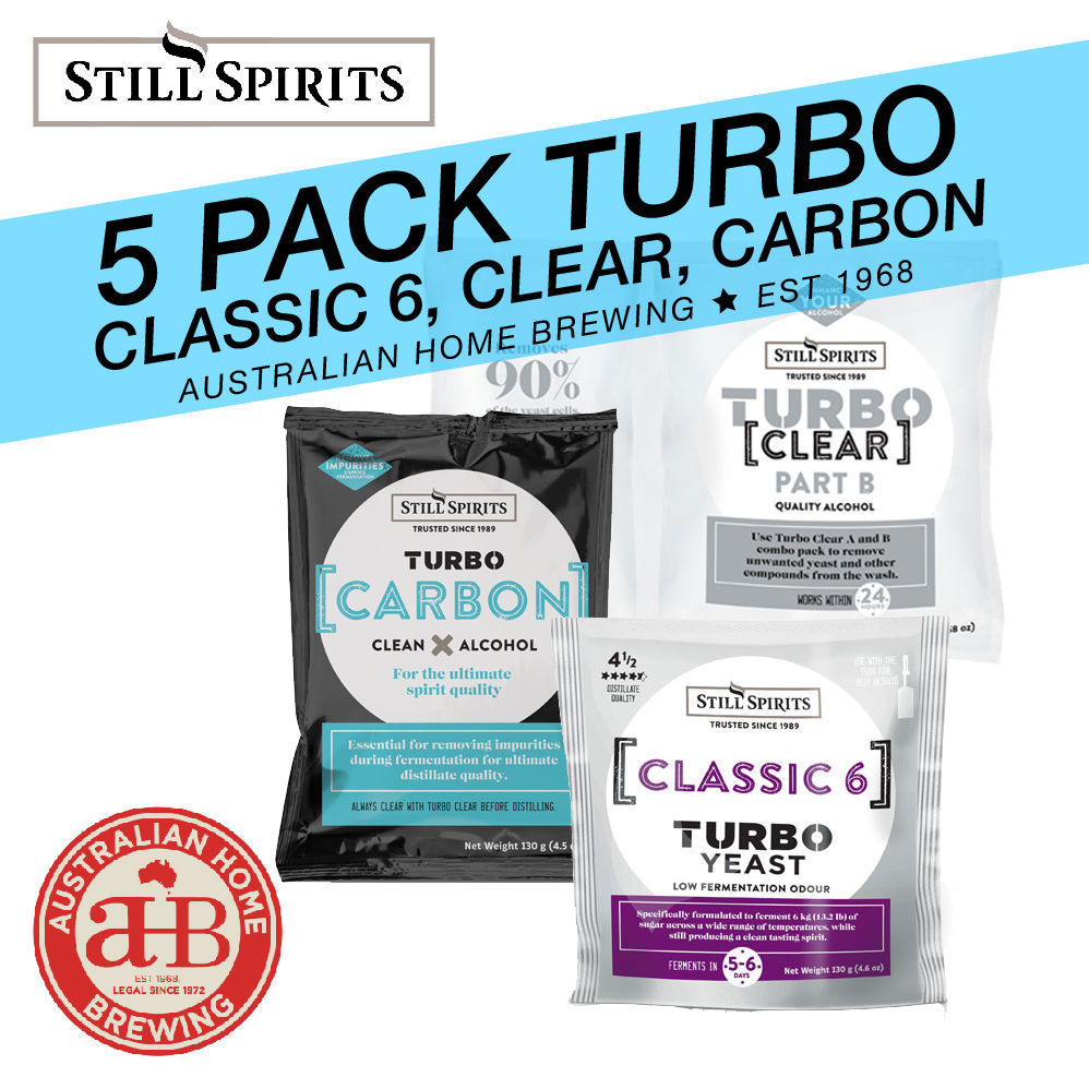 Still Spirits Turbo Classic 6 Yeast, Turbo Carbon  & Turbo Clear — turbo yeast for home distilling
