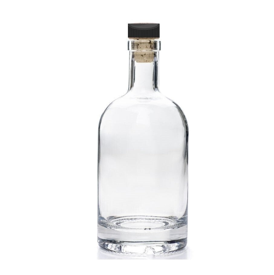 6x Craft Spirit Bottles 700ml & Cork Top Cap lid - Gin Whiskey Bourbon Rum