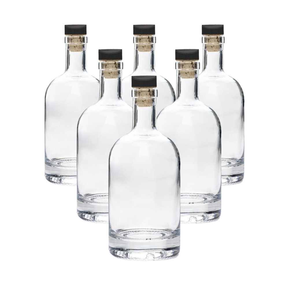 Craft Spirit Bottles 700ml & Cork Top Cap lid - Gin Whiskey Bourbon Rum — distilling still and equipment